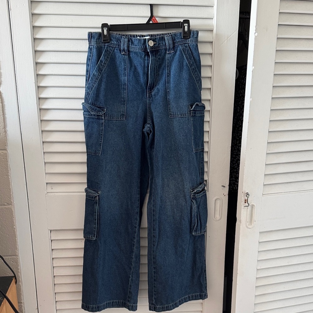 Vanilla Star Women’s Relaxed Blue Cargo Jeans